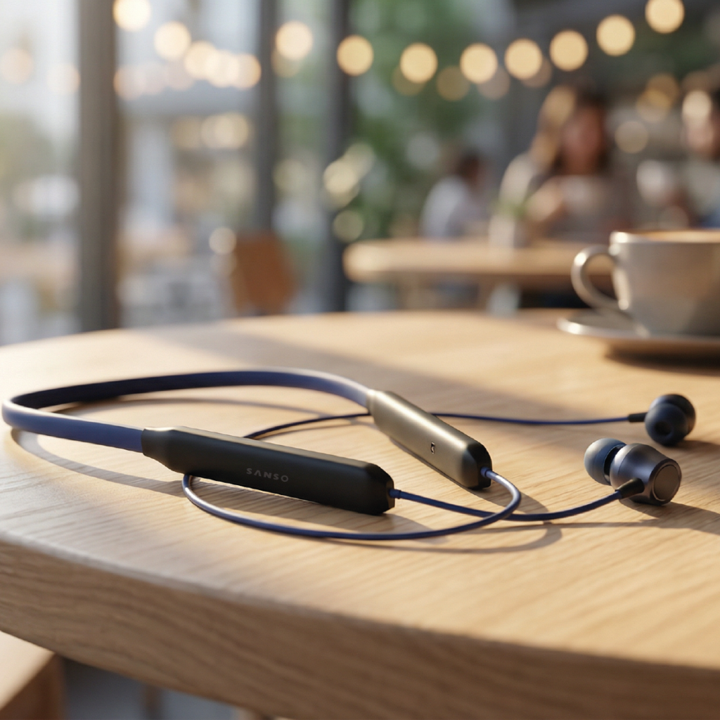 Sanso Wireless Neckband with Deep Bass and ANC
